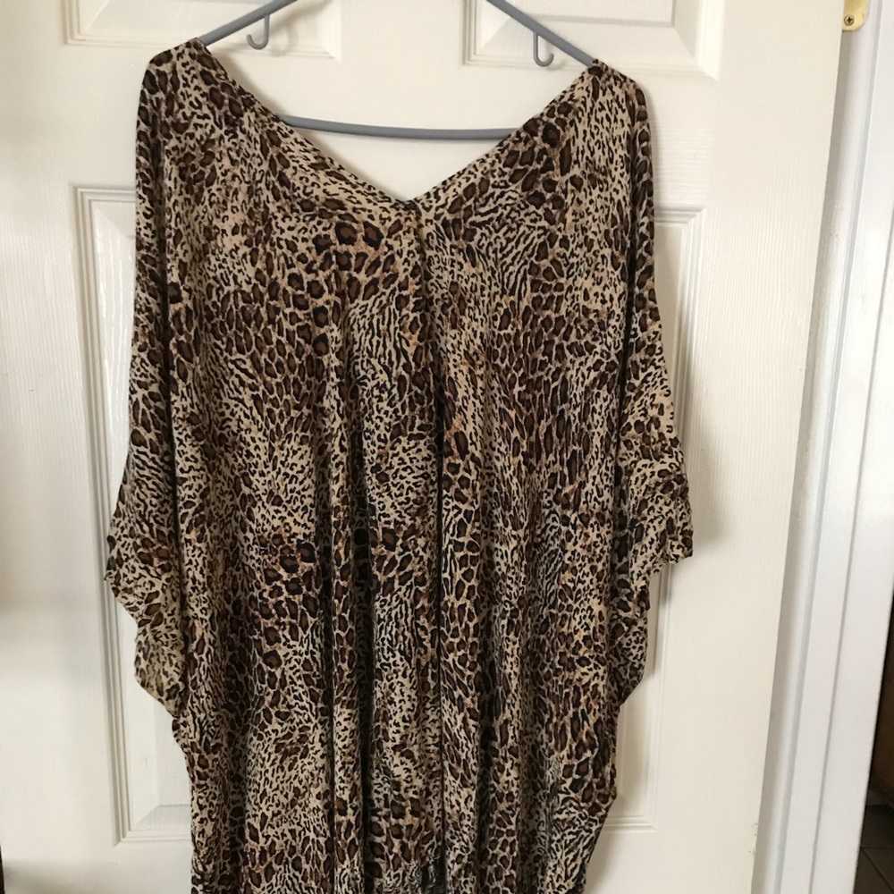 ANIMAL PRINT PONCHO DRESS